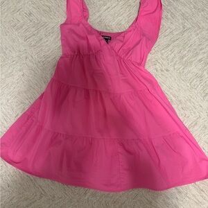 Pink Sleeveless Tiered Dress